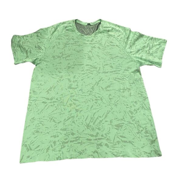 Lululemon Men’s L Metal Vent Tech Short Sleeve Tee Shirt Scream Green Camo Swirl - Picture 2 of 8